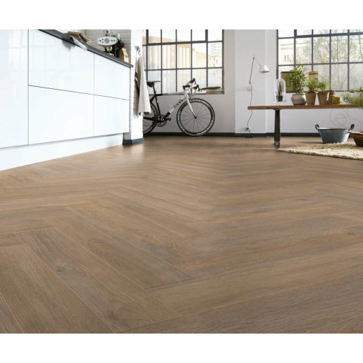 Ламинат Kronotex D6014 Дуб Эльба бежевый, Herringbone 10mm