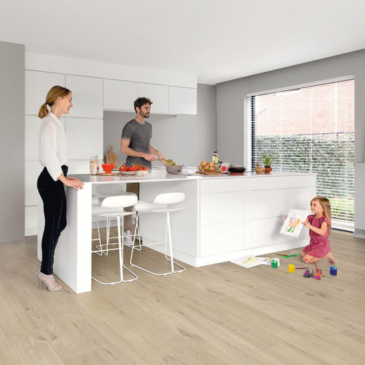 Виниловые полы Quick-Step Pulse Click Дуб Хлопковый Бежевый PUCL40103