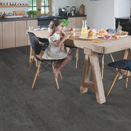 Виниловые полы Quick-Step Ambient Glue Plus Сланец Чёрный AMGP40035